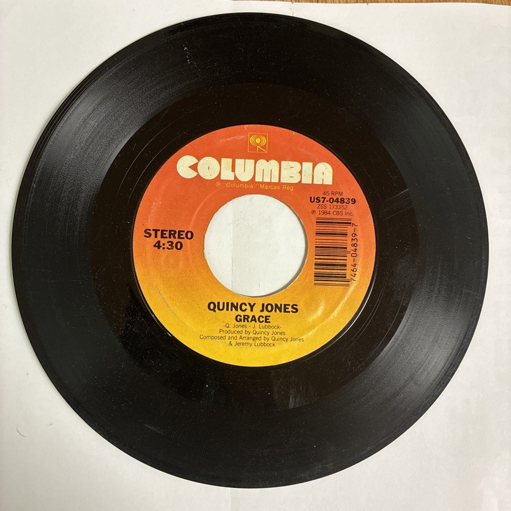 Quincy Jones Grace We Are The World Columbia 1985 45RPM 7"